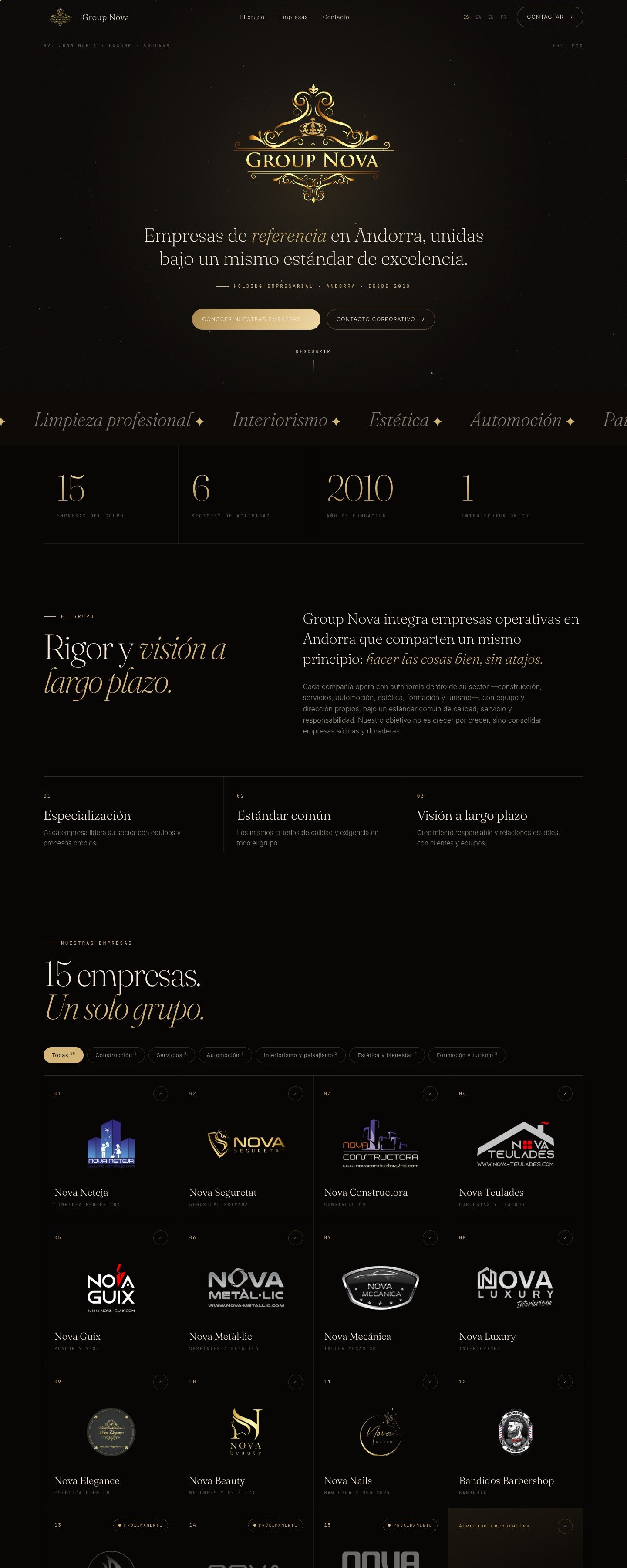 Group Nova — Holding empresarial en Andorra